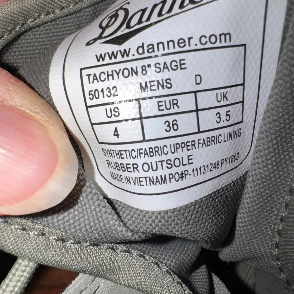 Danner Tachyon 8 Sage Tactical Boots Green Mens 4 Lightweight 50132
